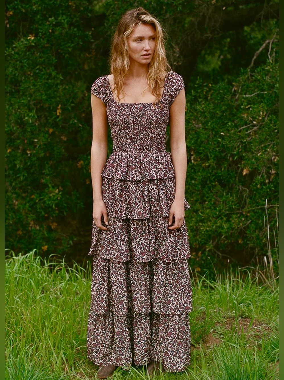 New CIAO LUCIA Catalina Ruffle Maxi Dress in Paisley